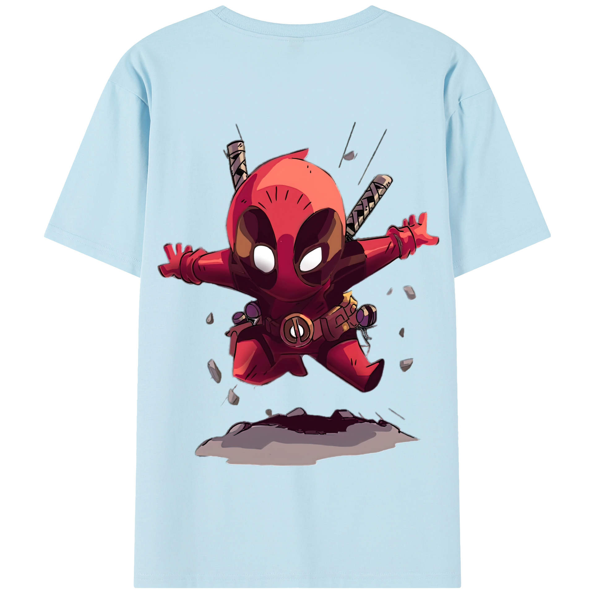 （画像用） Deadpool デッドプール 綿100％半袖Tシャツ（背面プリント）